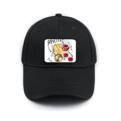 Casquette limonade steak apéritif noire réglable pour se protéger du soleil avec humour