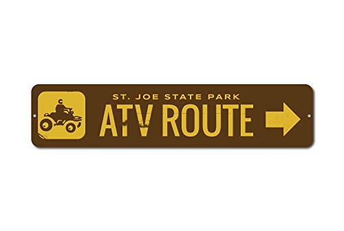 ATV Route Sign, Custom Four Wheeler Arrow State Park