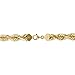 Black Bow Jewelry 10mm, 14k Yellow Gold, Diamond Cut Solid Rope Chain Necklace, 24 Inch