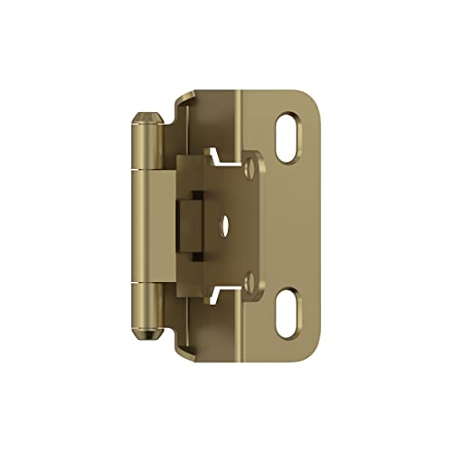 Image of Amerock 1 Pair 1 /2 inch Overlay Golden Champagne Partial Wrap Cabinet Hinge