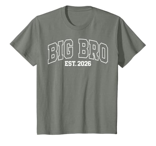 Big Bro Est 2026 New Big Brother Announcement T-Shirt, Youth, Olive Heather, Small