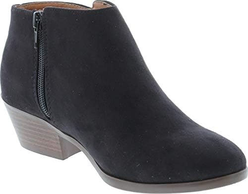 SODA Women's Mug Round Toe Faux Suede Stacked Heel Western Ankle Bootie,Black Su 7.5 | Image 6