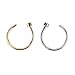 High Quality Set Kit of 2 Surgical Steel 20 Gauge 8mm Open Nose Rings Hoops Studs Piercings In Silver And Gold Plated Colours By VAGA©