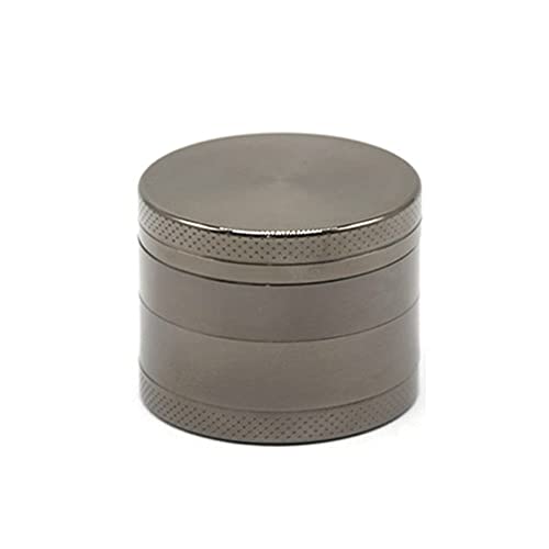Smerigliatrice per erbe aromatiche a 4 strati in lega di metallo affilato per spezie mini frantoio con top magnetico e setaccio per erbe secche (grigio)