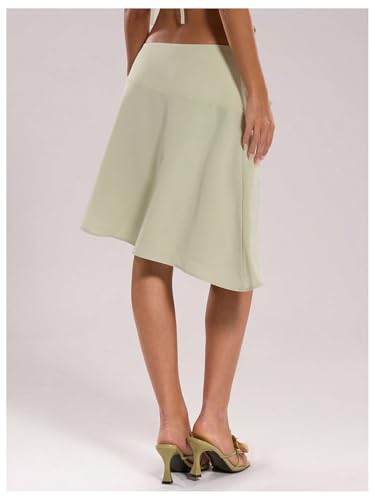 Milumia Women's Rhinestone Low Waist Knee Length Skirt Asymmetrical Hem Beach Skirts3