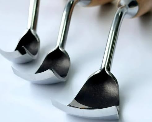 STRYI Long Bent Gouges Set for Spoon Carving and Chip Carving, #7 110720 Very Popular
