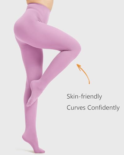 Image of DUCMODA Womens 80 Denier Opaque Tights, Women's Soft Solid Color Footed Pantyhose, High Waist Stocking with 30+ Colors