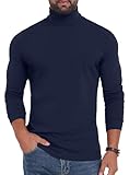 Sailwind Men's Thermal Pullover Sweater with Lightweight Turtleneck and Long Sleeve Navy Blue