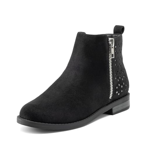 DREAM PAIRS Girls Ankle Boots with Side Zipper Low Heels Toddler/Little Kid/Big Kid