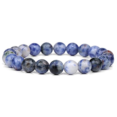 Bracelet en pierre naturelle bleue extensible 23 cm pour un confort sans irritation au poignet