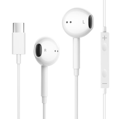 USB C Headphones for iPhone 17/16/15 Pro Max Plus, Type C Earbuds for iPad Pro Air Mini, Earphones for MacBook Series, for Google Pixel, Samsung
