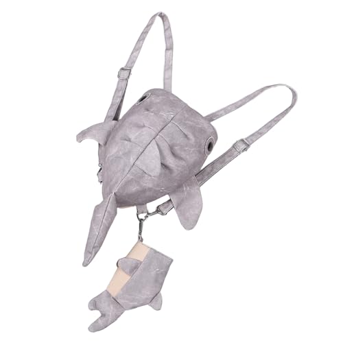 Sac bandoulière requin-baleine en toile légère avec sangle réglable et pendentif