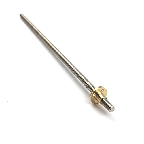 BEVDICNC 1000mm T8 Lead Screw and Brass Nut (Acme Thread, 2mm Pitch, 1 Start, 2mm Lead) for LCD DLP SLA 3D Printer and CNC Machine Z Axis