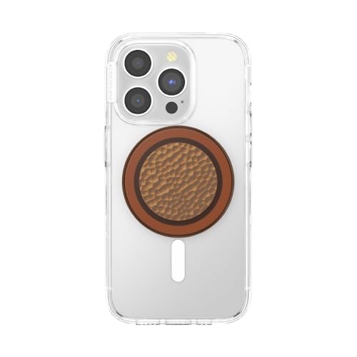 Image of PopSockets Phone Grip for MagSafe, Magnetic Holder, Phone Stand, Brown - Enamel Hammered Copper Tone