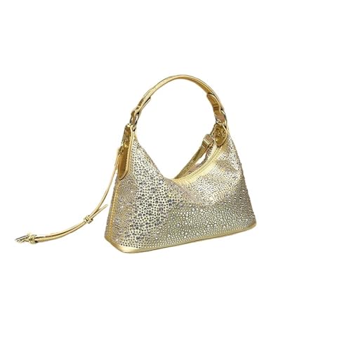 HKYBCF Bolsos de pedrería Bolso de noche brillante for mujer, delicado bolso hombro con diamantes imitación, mano gran capacidad for cenas for niñas(Gold)