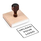 Personalized Rubber Hand Stamp | Wood Handle with Custom Logo | Multiple Size Options Available | Upload Your Own Artwork (3'x3')