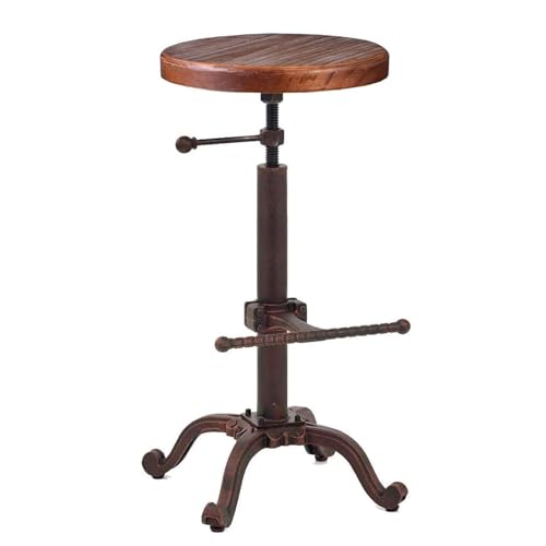 Bokkolik ST7-W COPPER Industrial Bar Stool 21-27Inch Counter Height Adjustable Rustic Kitchen Island Stool Vintage Shop Stool Farmhouse Coffee Chairs cover