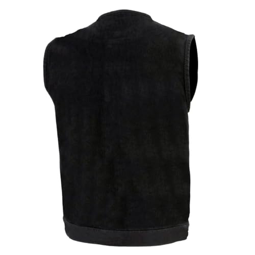 Image of Milwaukee Leather Men's Classic Club Style Premium Denim Motorcycle Biker Vests MDM