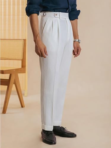 Mens Linen Chino Pants Casual Lightweight Summer Beach Trousers Slacks4