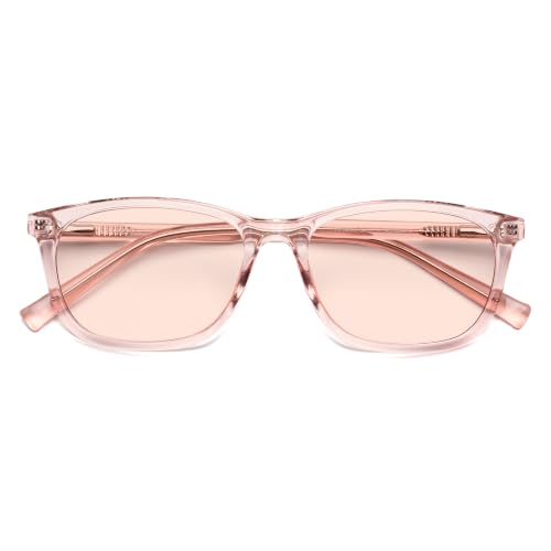 Image of Fluorescent-41 Pink Tinted Blue Light Blocking Glasses for Migraine, Light Sensitivity, Photophobia JF5002