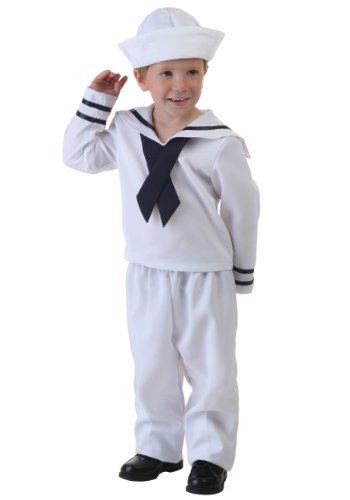 Disfraz de marinero para bebé con camisa, pantalón, sombrero y corbata