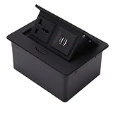 Toma De Corriente Emergente, Caja De Regleta De Alimentación Oculta Para Escritorio Con 2 Puertos USB Caja De Conexión De Mesa Oculta Enchufe De Escritorio De Rebote Universal 250 V Para Encimera