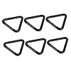 WHAMVOX 6 pièces Mousquetons Triangle Aluminium Noir Porte-clés Robustes et Légers pour Randonnée Camping Sacs à Dos Garçon Fille Capacité de Charge Élevée et Fixation Sécurisée