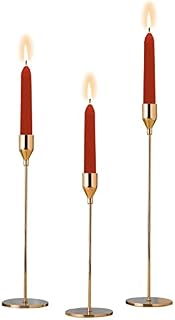 Sziqiqi Gold Candlestick Candle Holders for Christmas Decor, Wedding Dinning Table Decorative Candle Holder Golden Candlelight Dinner Candle Holder Ornaments