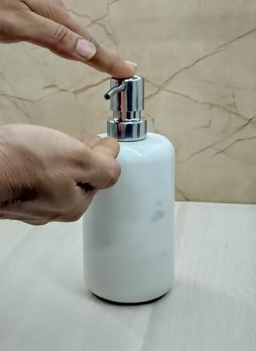 Image of Bathroom Soap Dispenser for Wash Basin & Home Decor Bath Accessories White Marble Liquid Dispenser handwash soap | Shampoo |Lotion Dispenser for Bathroom & Kitchen Best in Quality