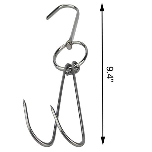 Gancho doble de carne de acero inoxidable 6 piezas miniatura 2