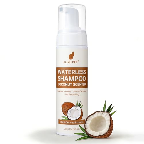 Shampoing Sec pour Chats – 200 ML, Parfum Noix de Coco, pH Neutre pour la Peau, nettoie et Prend Soin en Douceur, démêle et Hydrate – Convient aux Peaux...
