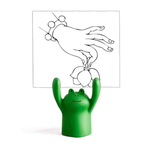 Dessin animé grenouille stand décoration avec ligne de dessin épurée