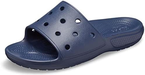 Crocs Unisex Classic Slide Sandals, Navy, 5 Men/7 Women