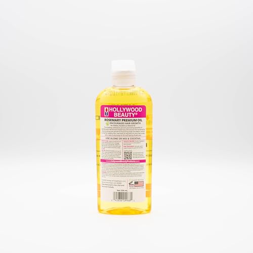 Hollywood Beauty Rosemary Oil for Hair, Scalp, & Skin, 8 fl oz - Encourages Hair Growth, Helps Improve Scalp Circulation