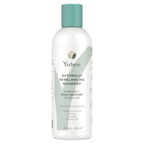 Yobee Rebalancing Shampoo – Sulfate-Free Dry, Flaky & Itchy Scalp Care | Probiotic Shampoo with Organic Honey, Turmeric, Vitamin B12 & Oat | Dandruff, Eczema & Psoriasis Relief | Doctor Founded