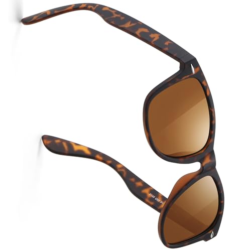 wearPro Sonnenbrille-Herren-Damen-Polarisiert-Rechteckig-Sonnenbrillen Unisex Retro Klassische Vintage Polarisierte Brille UV400 Schutz Classic Sunglasses Eckig für Fahren-Brau