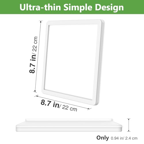 zemty 22CM LED Ceiling Lights, 3000K/4000K/6500K Waterproof Bathroom Light, 18W 1950LM Modern Square Flush Ceiling Lighting Fixture for Kitchen Hallway Bedroom Office Porch Garage