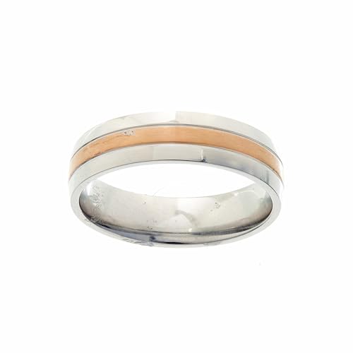 Beneto bague de mariage bicolore alliance en acier cadeau anniversaire