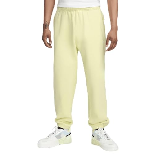 NIKE Men's Solo Swoosh Fleece Pants - Grey Heather, Large - Casual Fit for Comfort Seekers