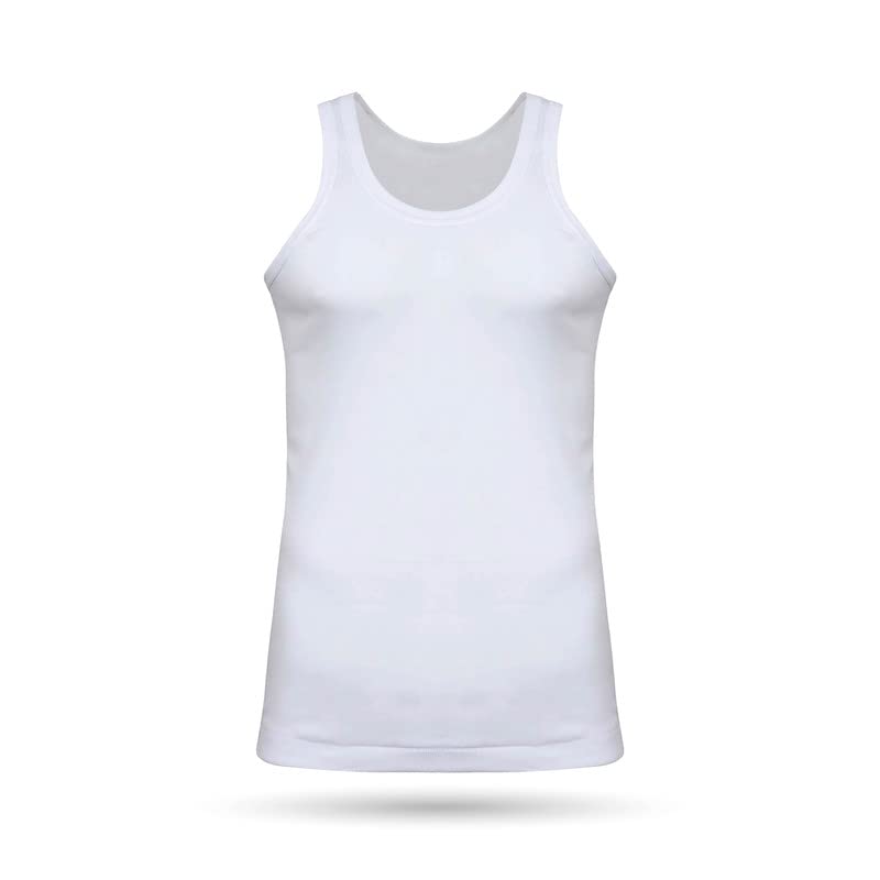 Leader Basic Premium Men's Cotton Vest (Pack of 4, 90 cm) White-image-36