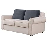 CHUN YI 2 Piece Stretch Sofa Backrest Cushion Covers Or Couch Cushion Slipcovers Suitable for Armchair Loveseat Sofa, Couch Back Cushion Covers Spandex Jacquard Fabric (2PC, Grey)