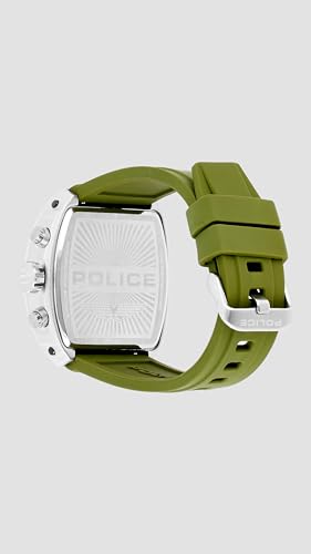 Image of Police Rock Rebel Quartz Grey Tonneau Dial Men's Watch | Silicone Strap Material | Watches for Men Analog - PLPEWGO0063104