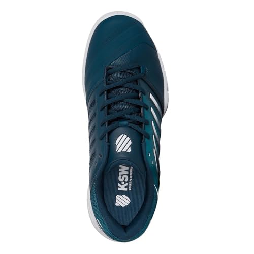 Image of K-Swiss Men's Bigshot Light 4 Carpet Tennis Shoe, Reflecting Pond /Colonial Blue /White, 8.5 M