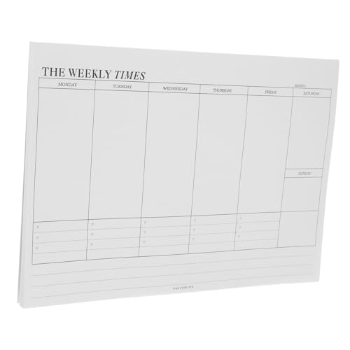 HOUDERCO 週間プランナー メモ帳 日次タスク整理用パッド 横型デザイン 無地カレンダー付き 計画管理に便利 インク滲みにくい滑らか紙