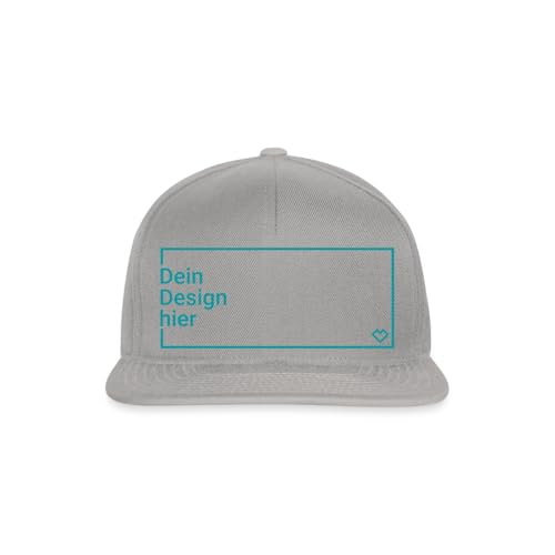 Spreadshirt Personalisierbare Snapback Cap mit Wunschmotiv | Verstellbare Mütze Mit Foto & Text | Custom Cap Bedrucken, One Size, Graphit/Graphit