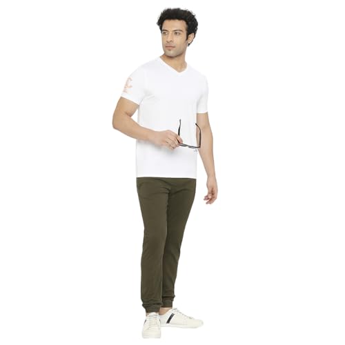 Image of Spykar Men's Slim Fit Mid Rise Trouser