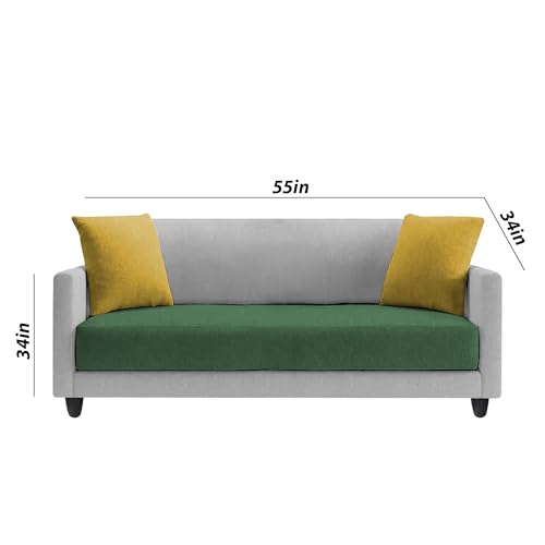 Image of Casaliving Dominic 3 + 2 Seater Sofa Set for Living Room (Green Grey) Premium Fabric Sofa