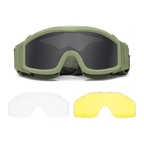 LEJUNJIE Airsoft Goggles, Tactical Safety Goggles Anti Fog Paintball Goggles with 3 Interchangeable lens Hunting Cycling Cover