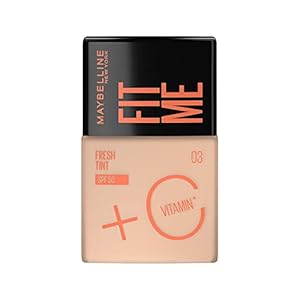 Maybelline New York Liquid Foundation, Lightweight Skin Tint With Spf 50 & Vitamin C, Natural Coverage, For Daily Use, Fit Me Fresh Tint, Shade 03, 30Ml