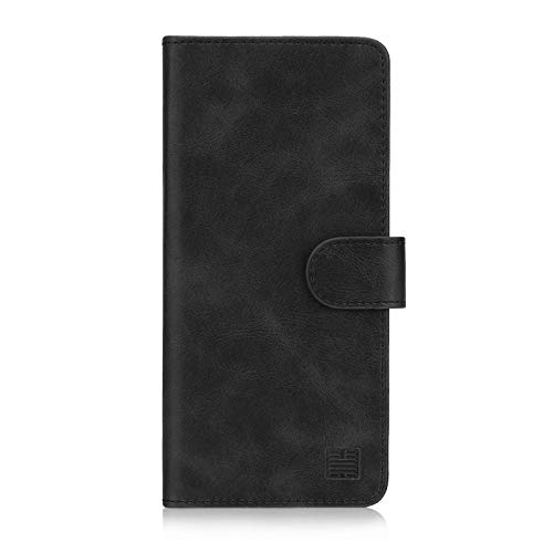 32nd Essential Series - Funda con Tapa de Cuero, Funda y Tapa para Nokia 1 Plus (2019), diseño con Ranura para Tarjeta y Cierre magnético - Negro